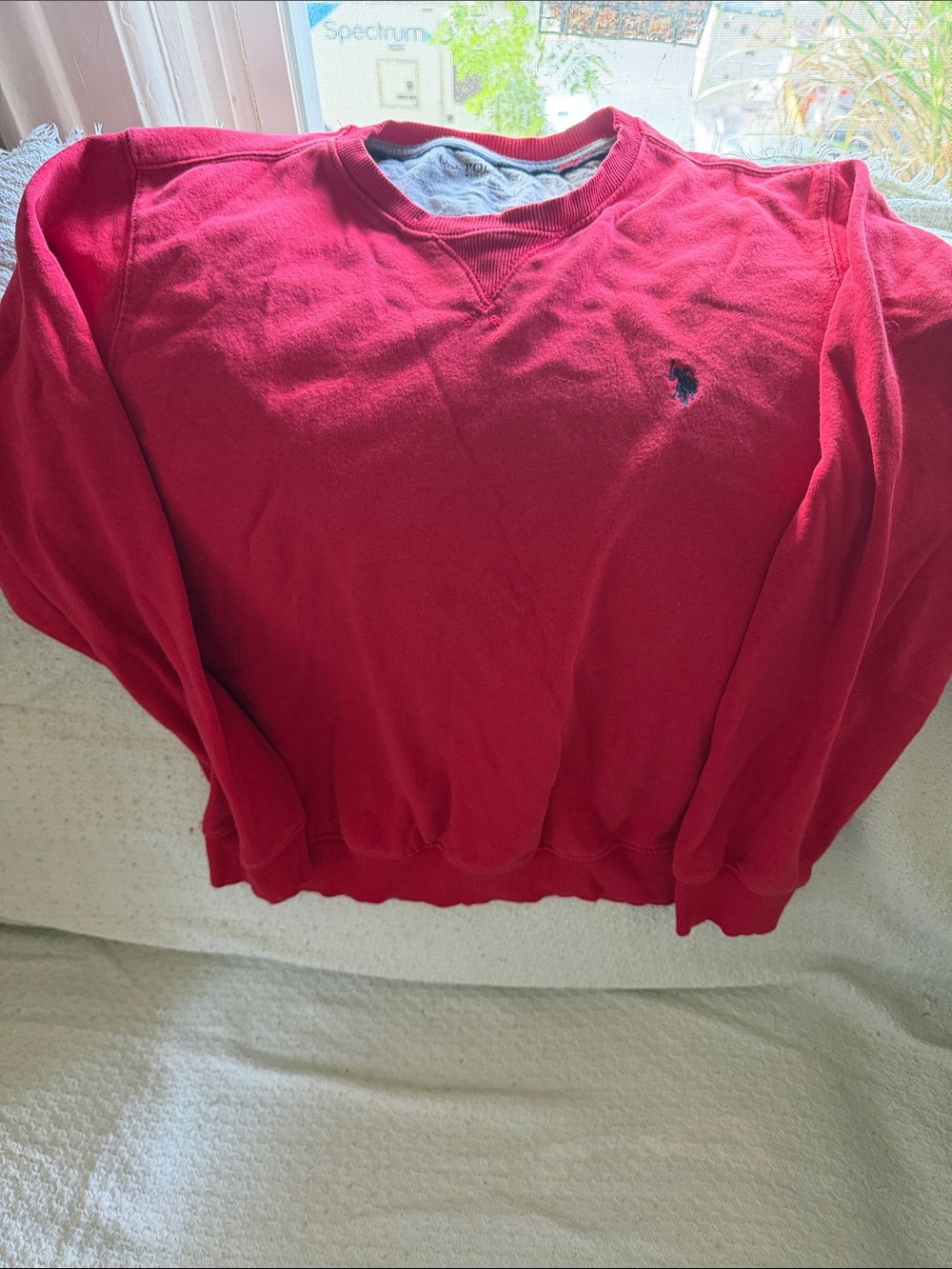U.S. Polo Assn. Red Crewneck Sweatshirt with Pony Logo